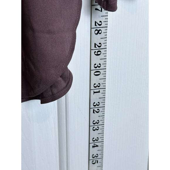 Ann Taylor Blouse Mixed Media Tunic Shirt Size Large LG Viscose Plum - Picture 6 of 10